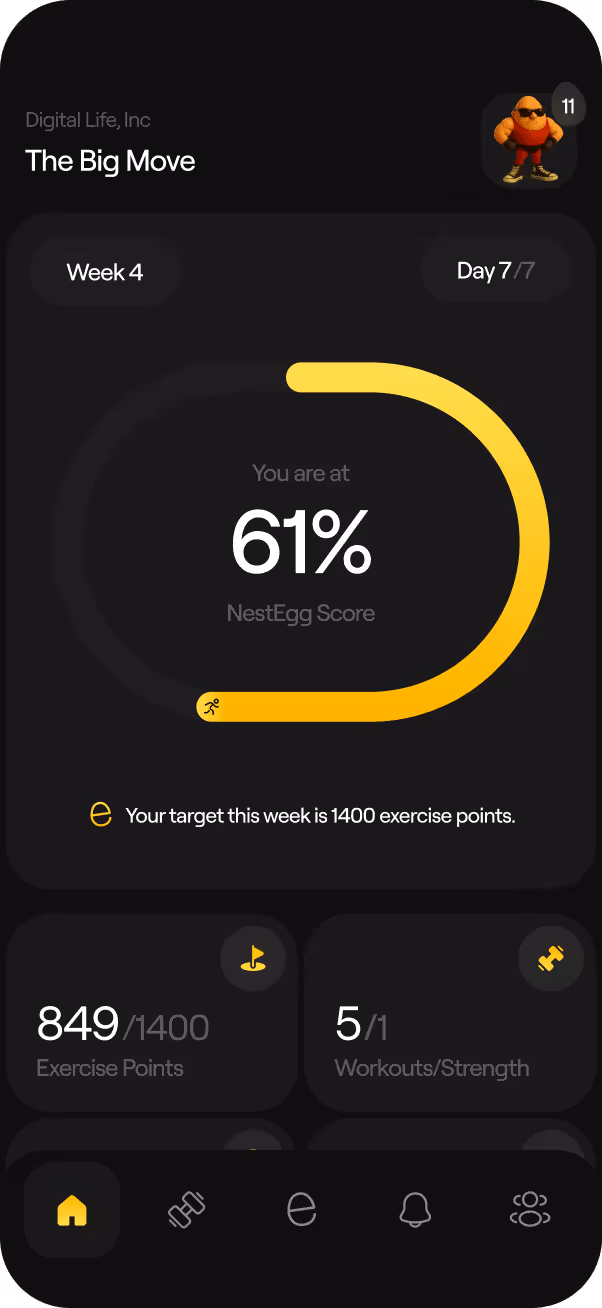 NestEgg app screen
